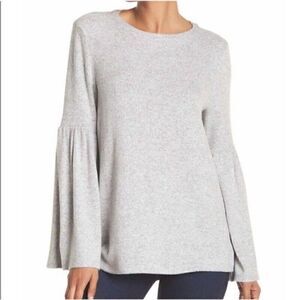 Philosophy Bell Sleeve Sweater Marled Heather Grey S